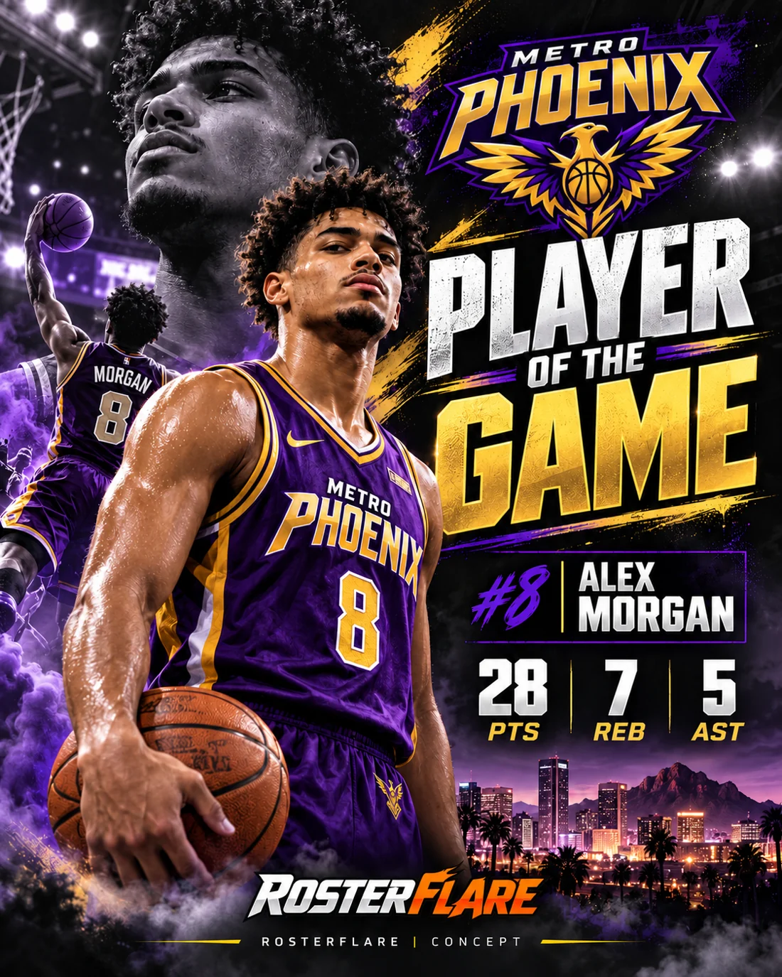 Concept player of the game basketball artwork